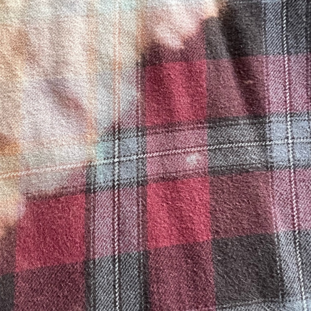 Lake Michigan Upcycled Flannel Plaid Button Down Shirt New Buffalo Beach Mens XL - Picture 8 of 15